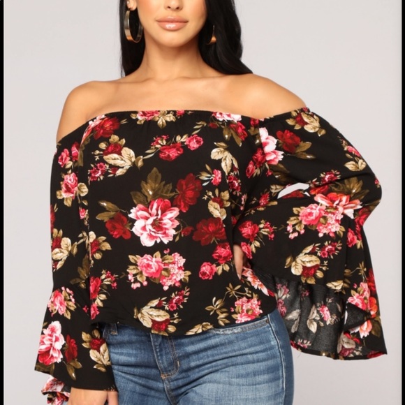 Fashion Nova Tops - Fashion nova off shoulder floral too